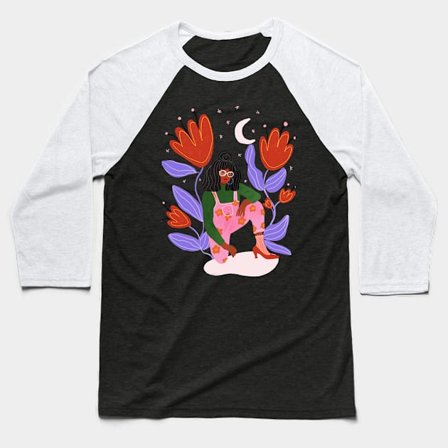 Moon Goddess Baseball T-Shirt by Gigi Rosado